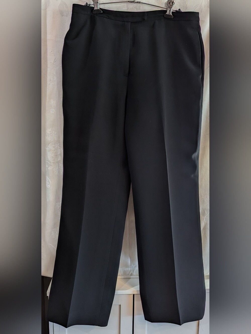 Women's Black Straight-Leg Dress Trousers